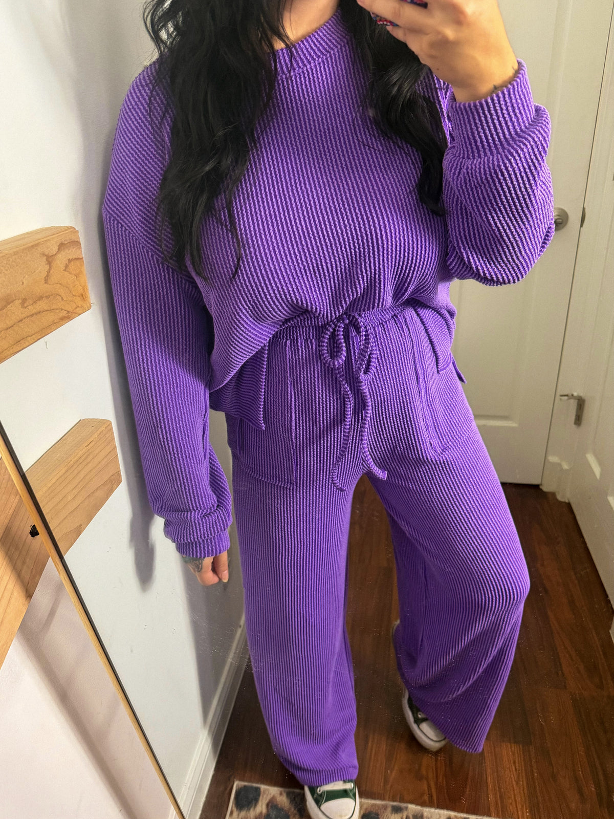 Coffee Date Long Sleeve Set : Purple
