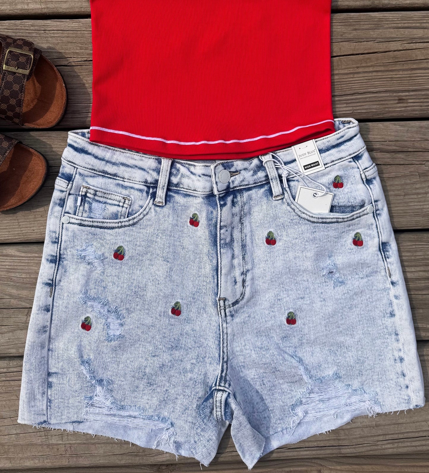 Cherry High Rise Shorts | Judy Blue