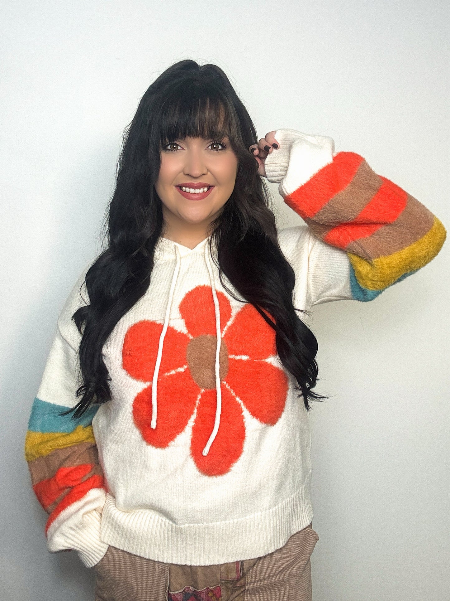 Retro Daisy Hooded Sweater (S left)