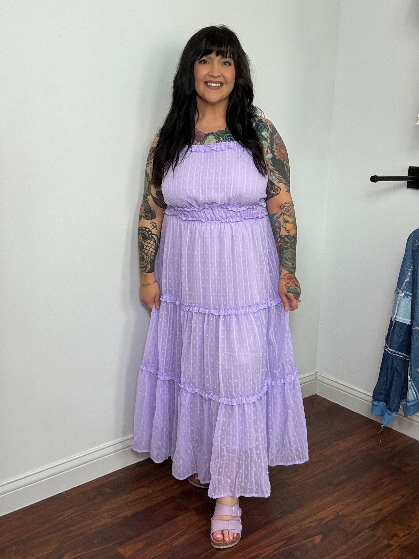 Lavender Haze Dot Dress