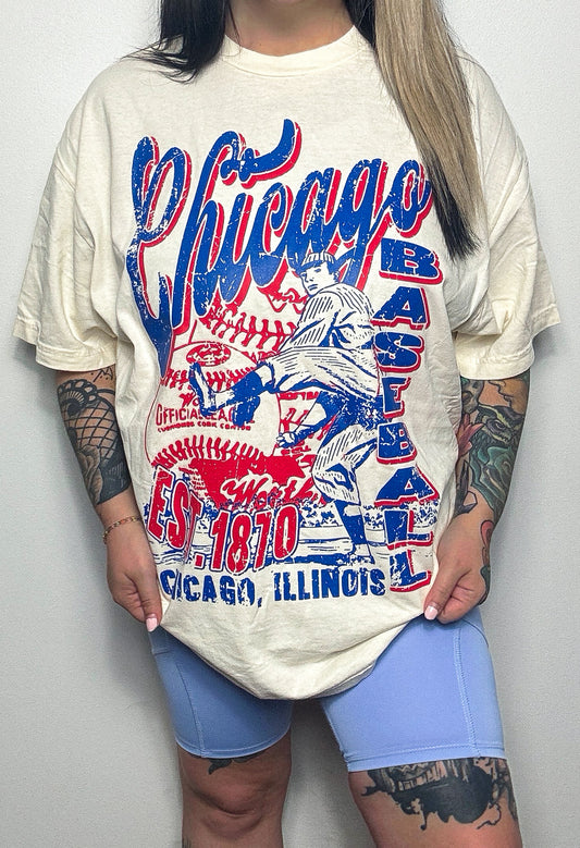 Chicago Baseball Tee : Oversized