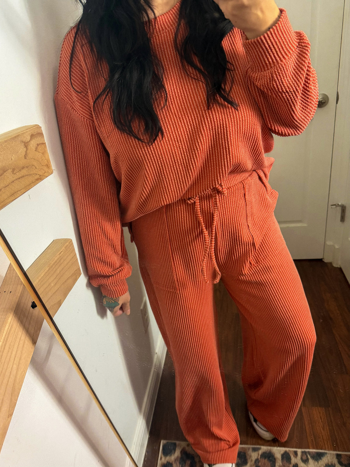 Coffee Date Long Sleeve Set : Orange