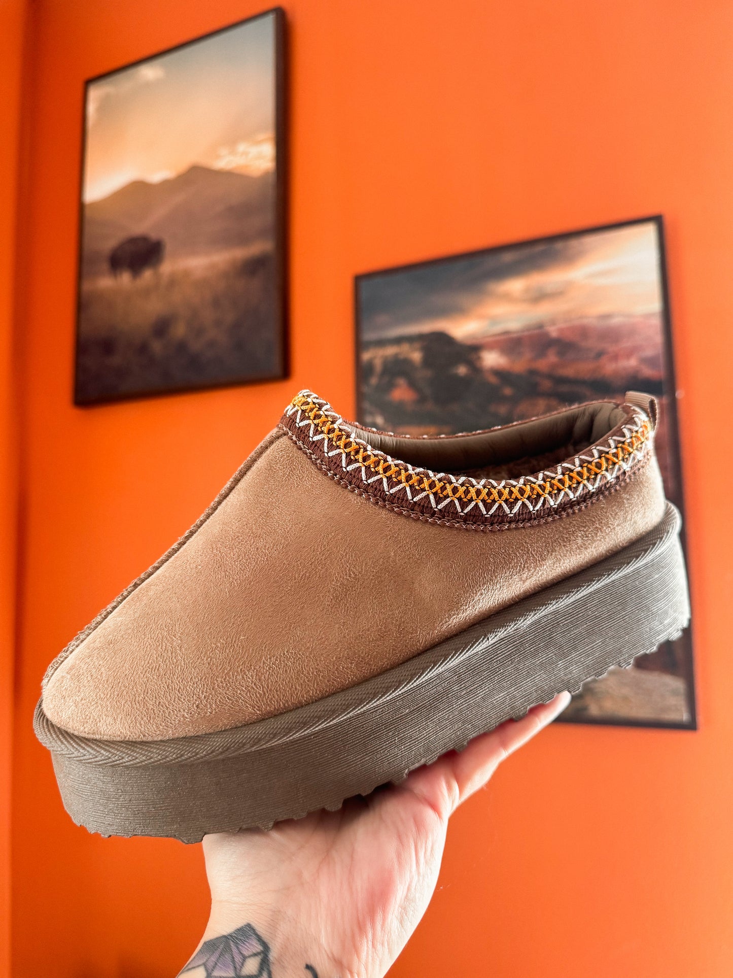 Cozy Girl Platforms : Camel
