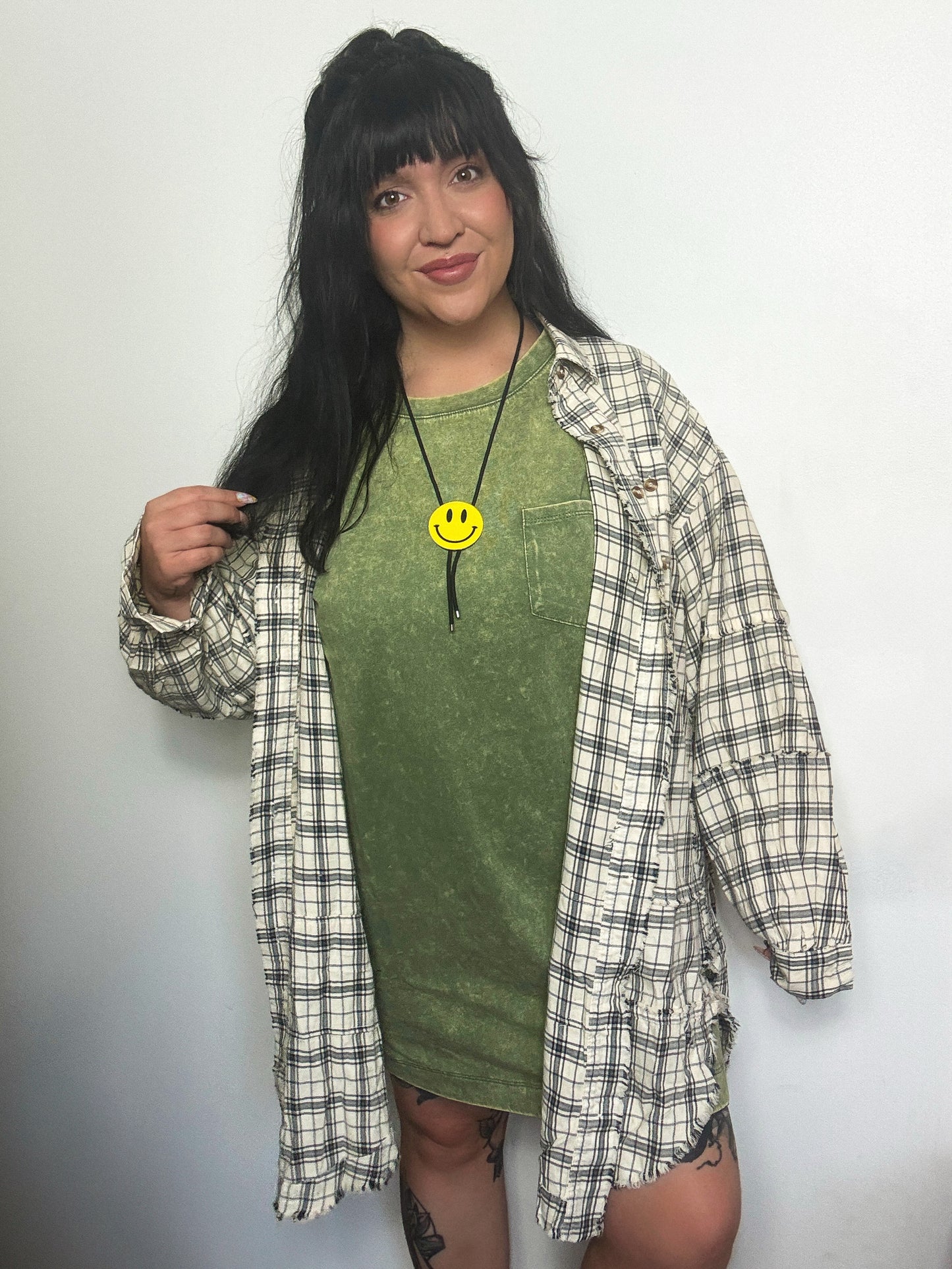 VM Plaid : Cream | OVERSIZED
