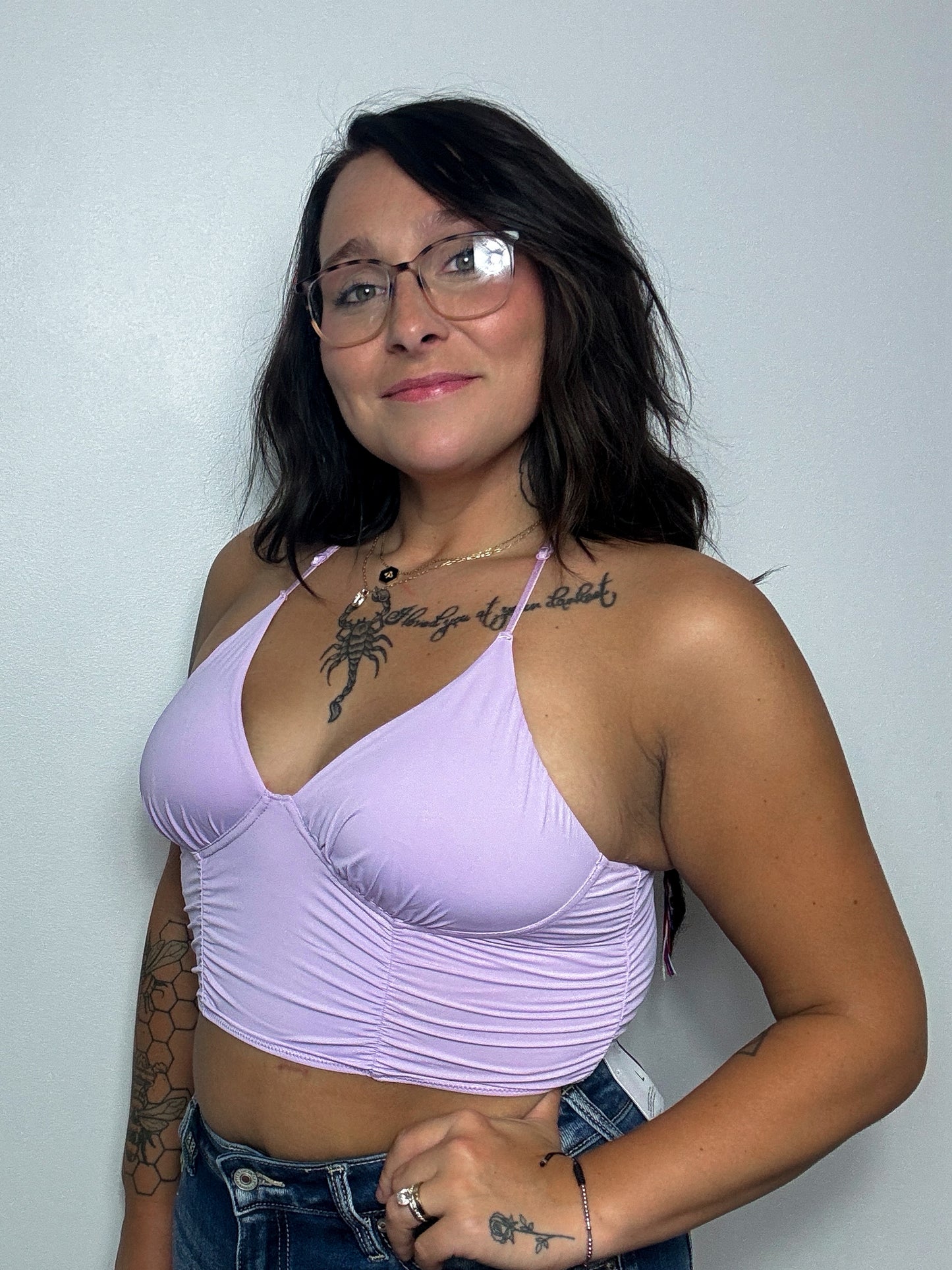 Mila Ruched Bralatte : Lavender