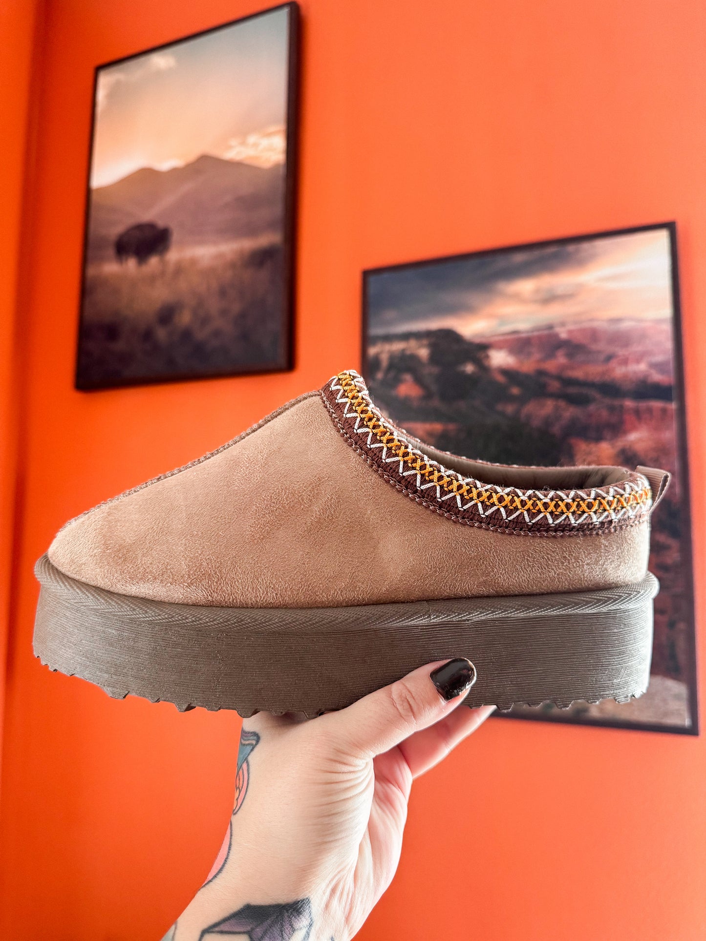 Cozy Girl Platforms : Camel