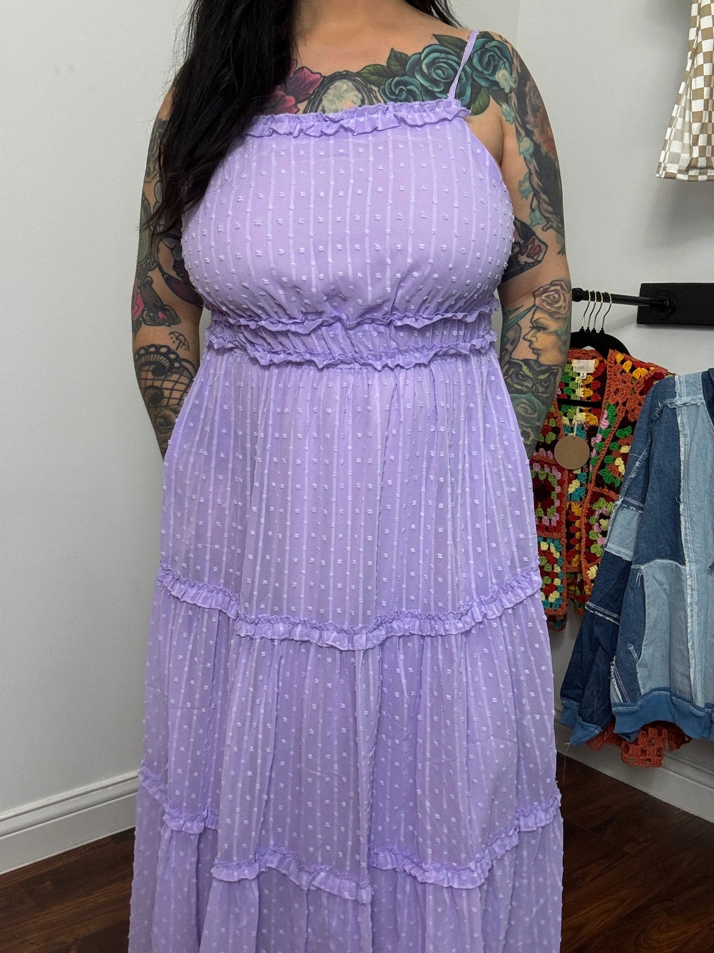 Lavender Haze Dot Dress