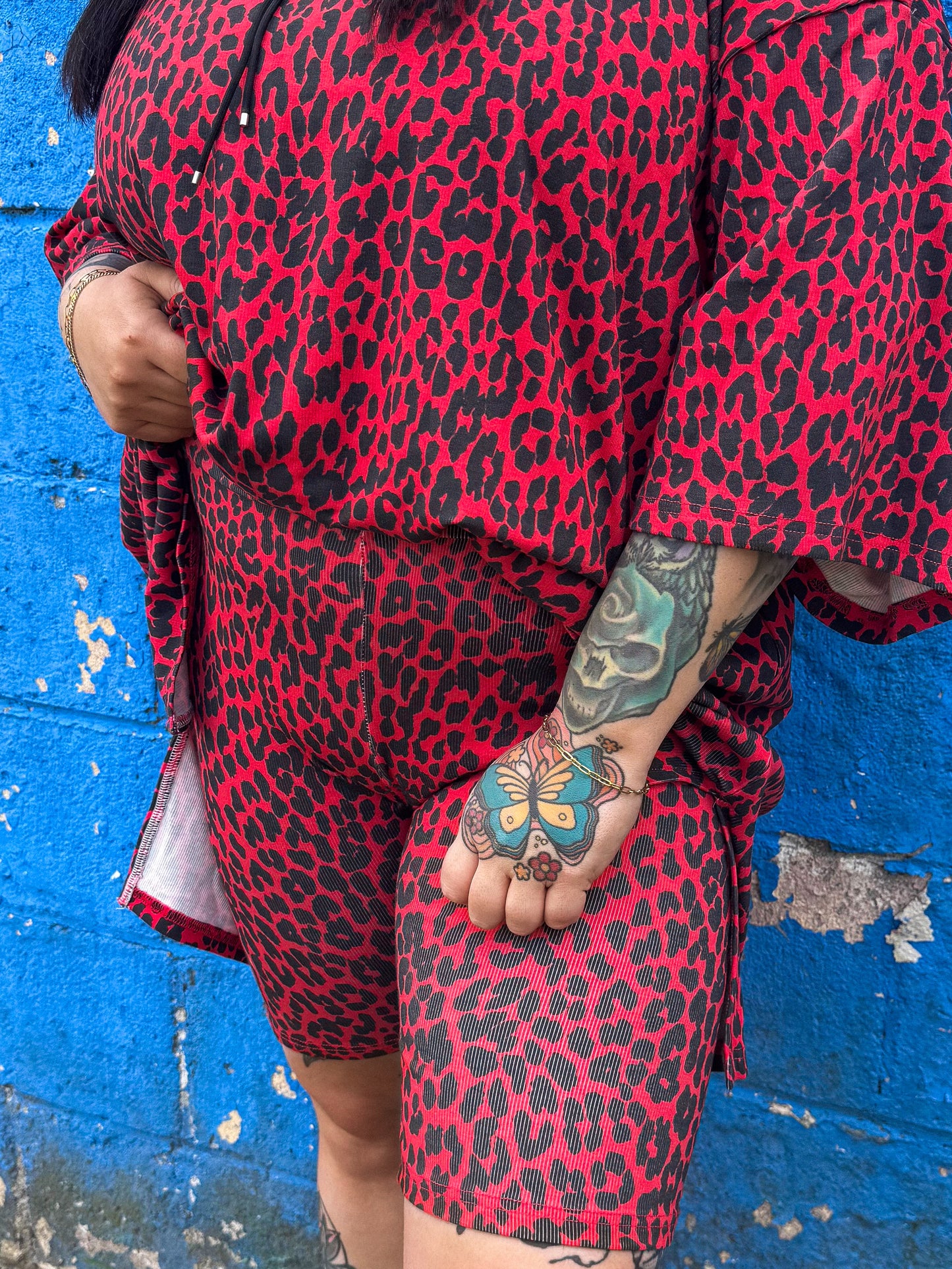 Red Leopard Lux Biker Shorts