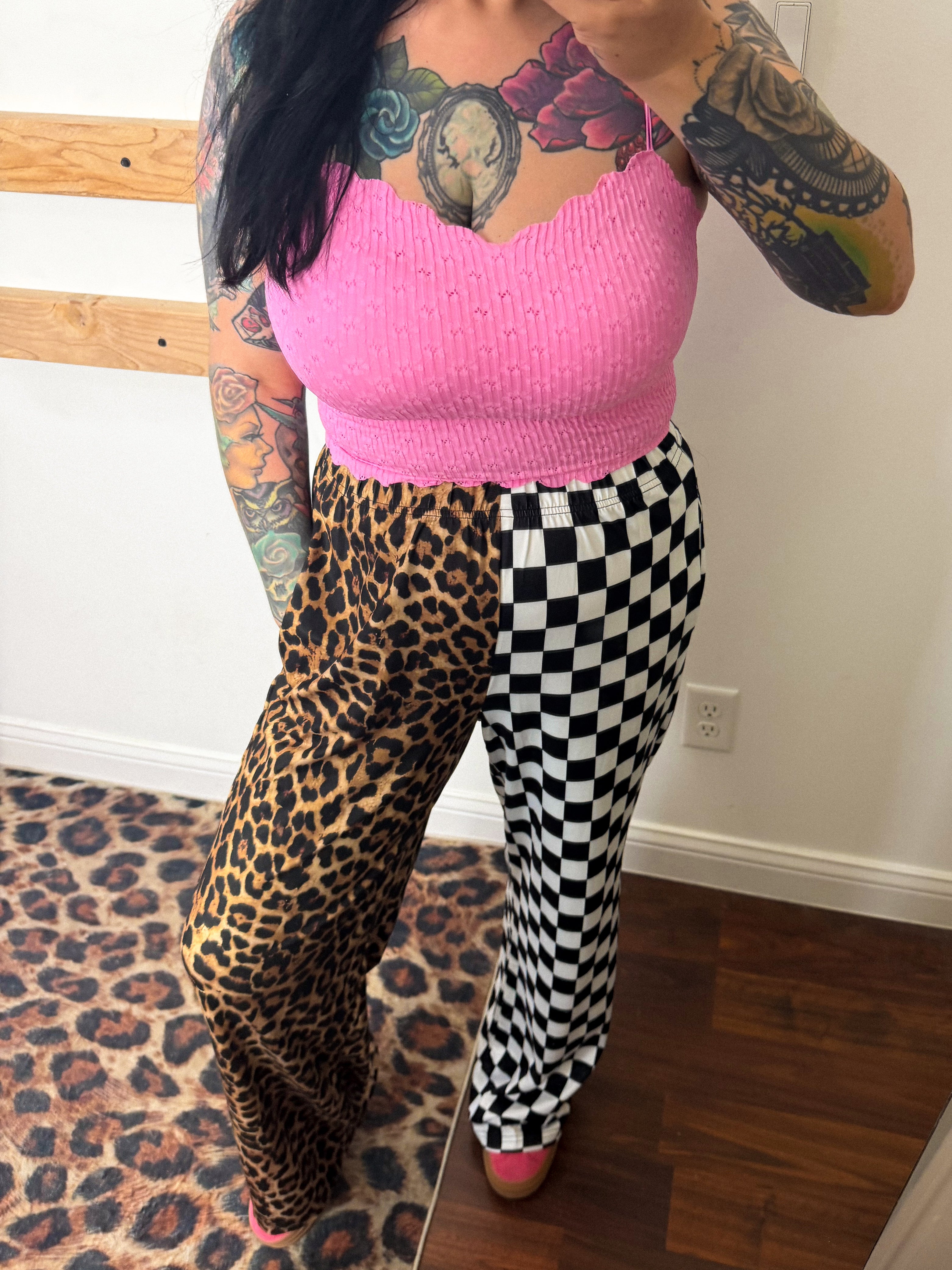 Double Trouble Cheetah + Checker Pants – Velvet Monarch Boutique