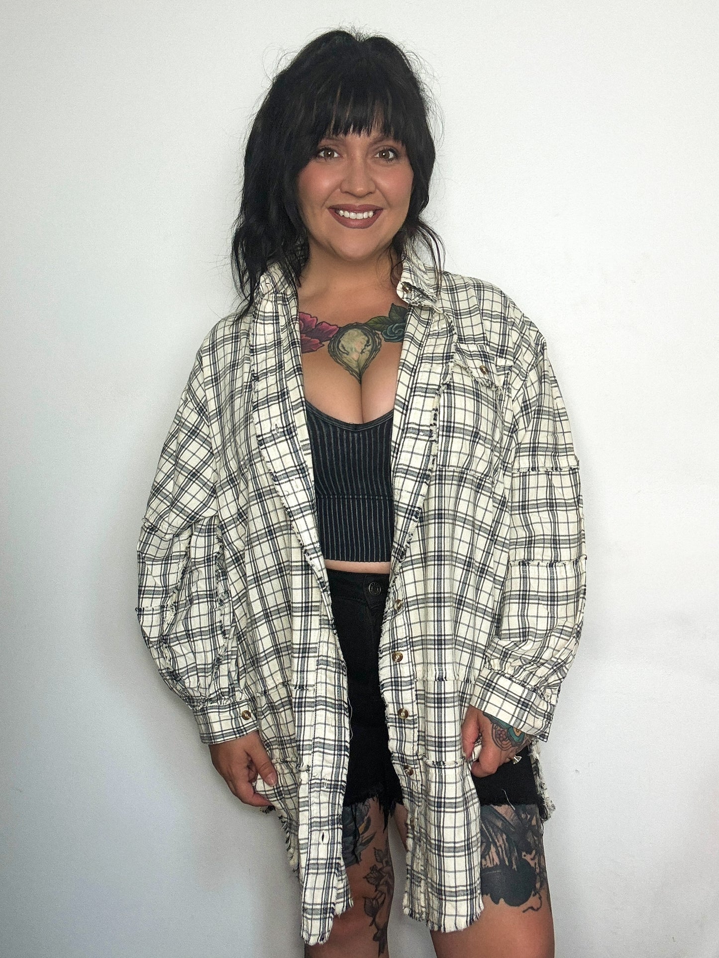 VM Plaid : Cream | OVERSIZED