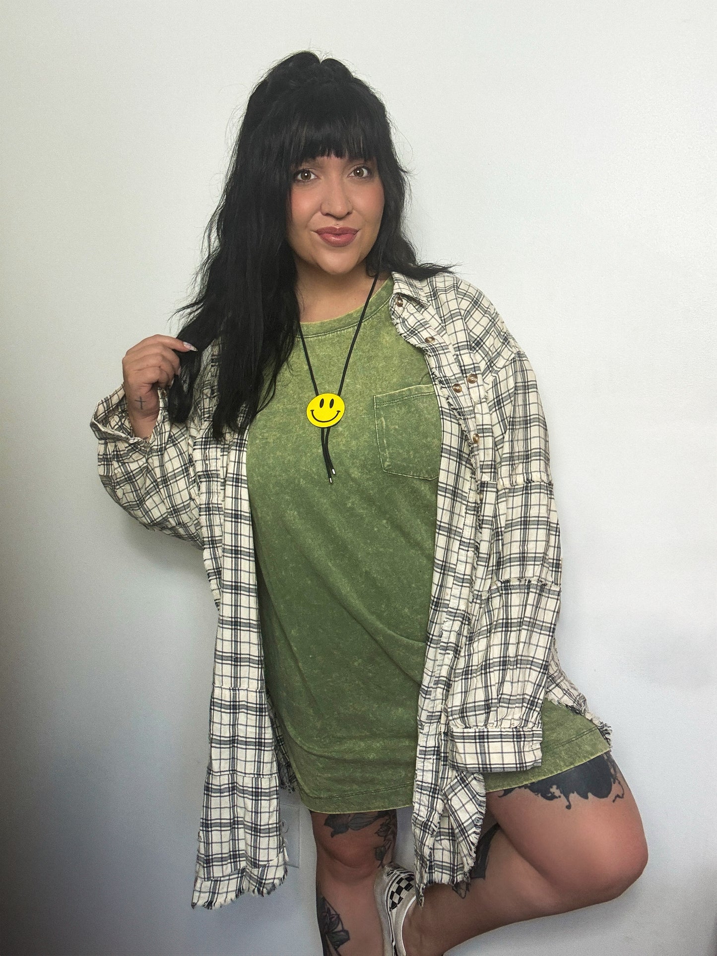 VM Plaid : Cream | OVERSIZED