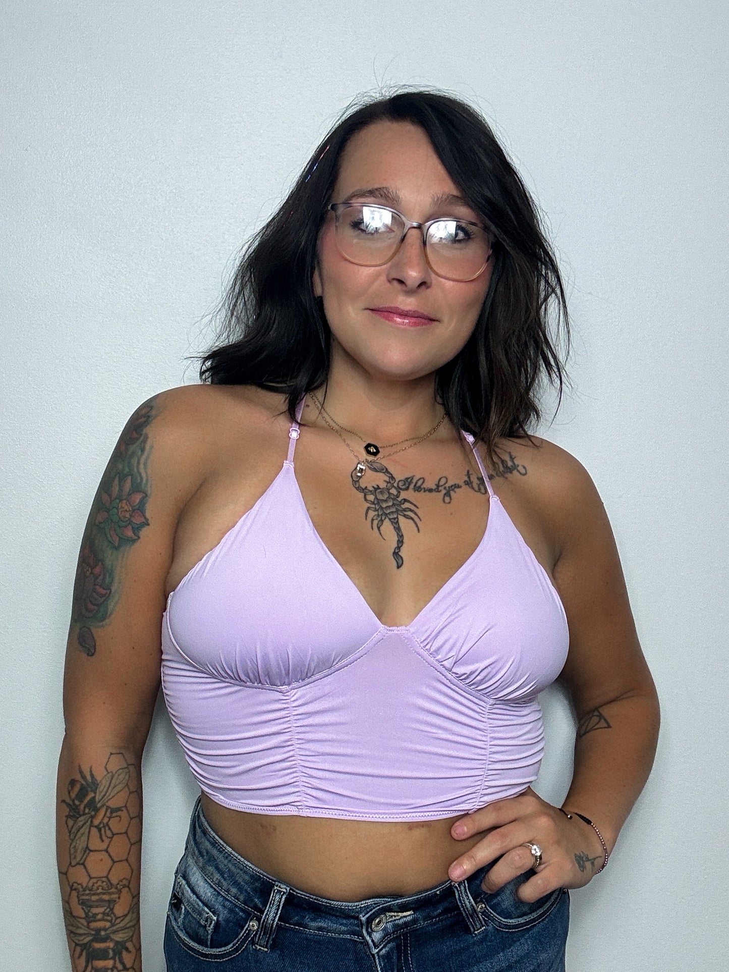Mila Ruched Bralatte : Lavender