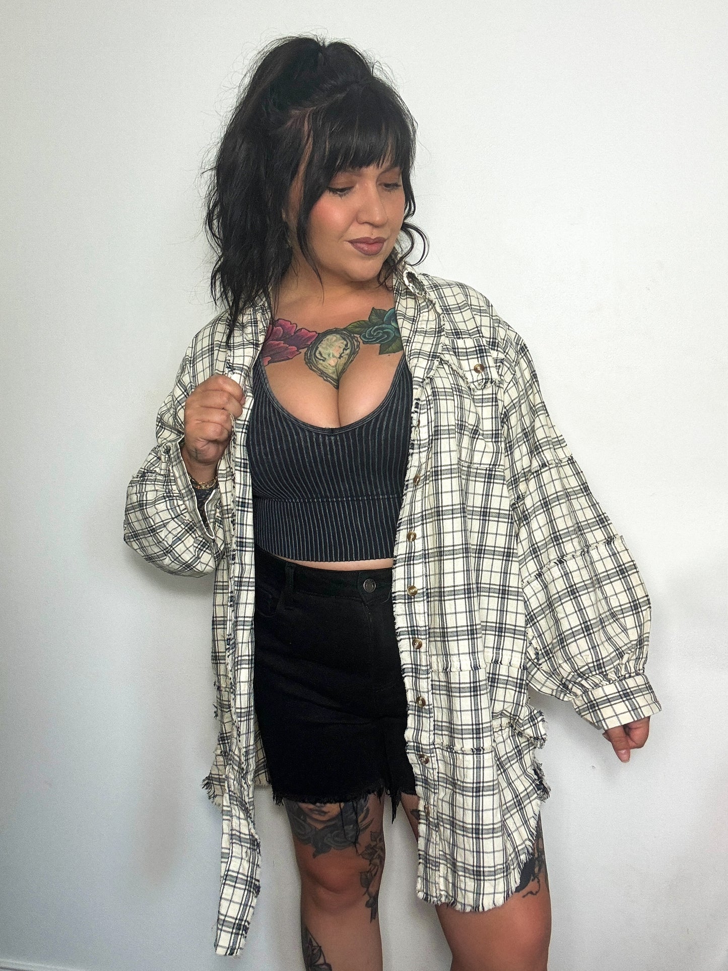 VM Plaid : Cream | OVERSIZED