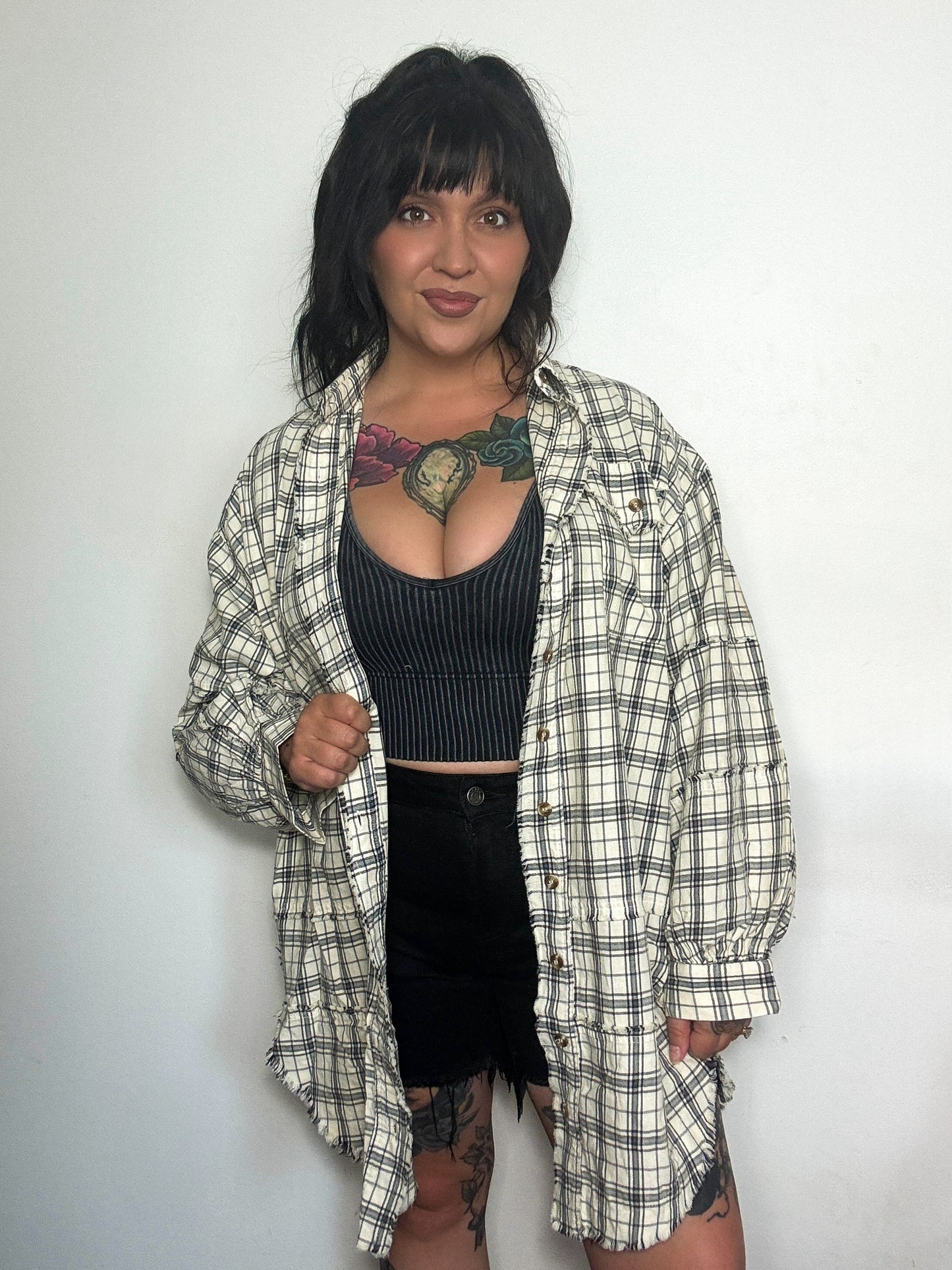 VM Plaid : Cream | OVERSIZED