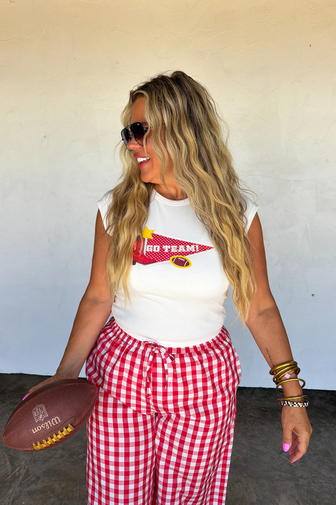 Gingham Ruffle Pants : PREORDER