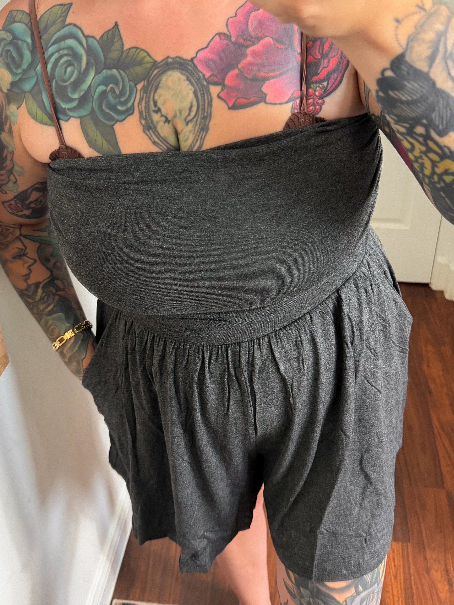 Rae Romper : Charcoal