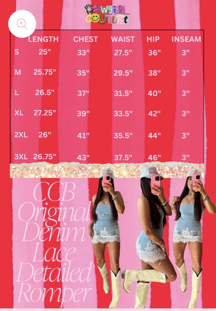 Denim Lace Romper : PREORDER