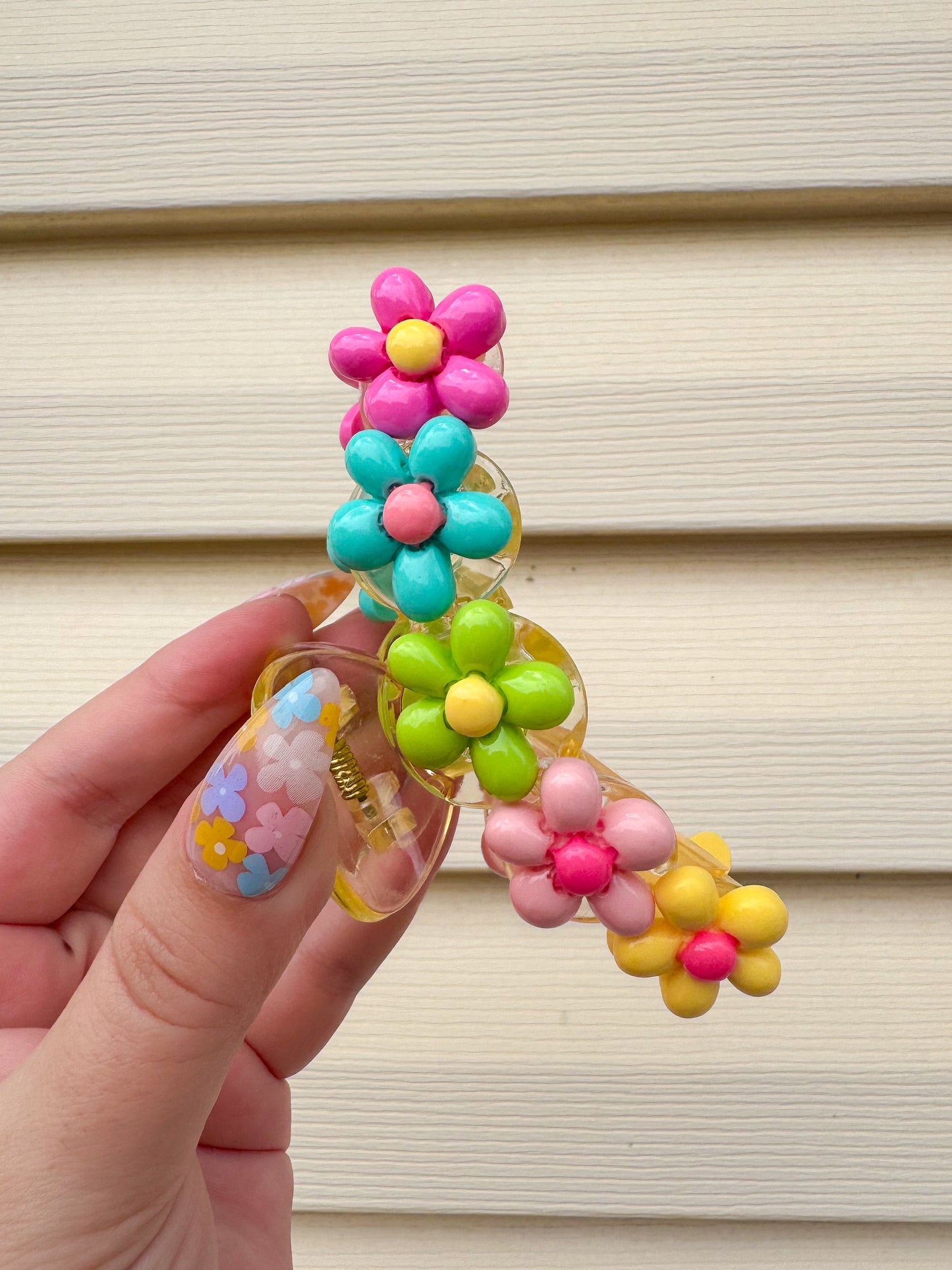 Flower Row Hair Claw