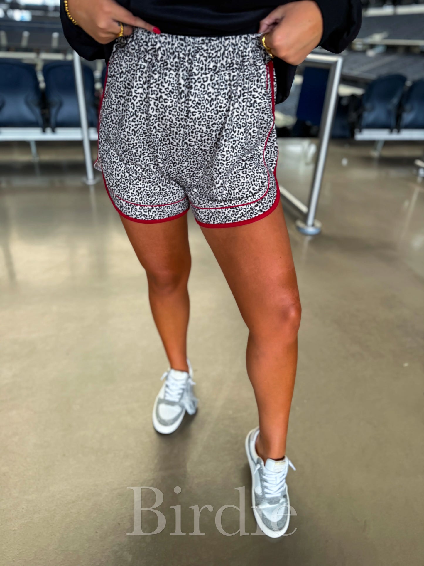 Leopard + Red Athletic Shorts | PREORDER