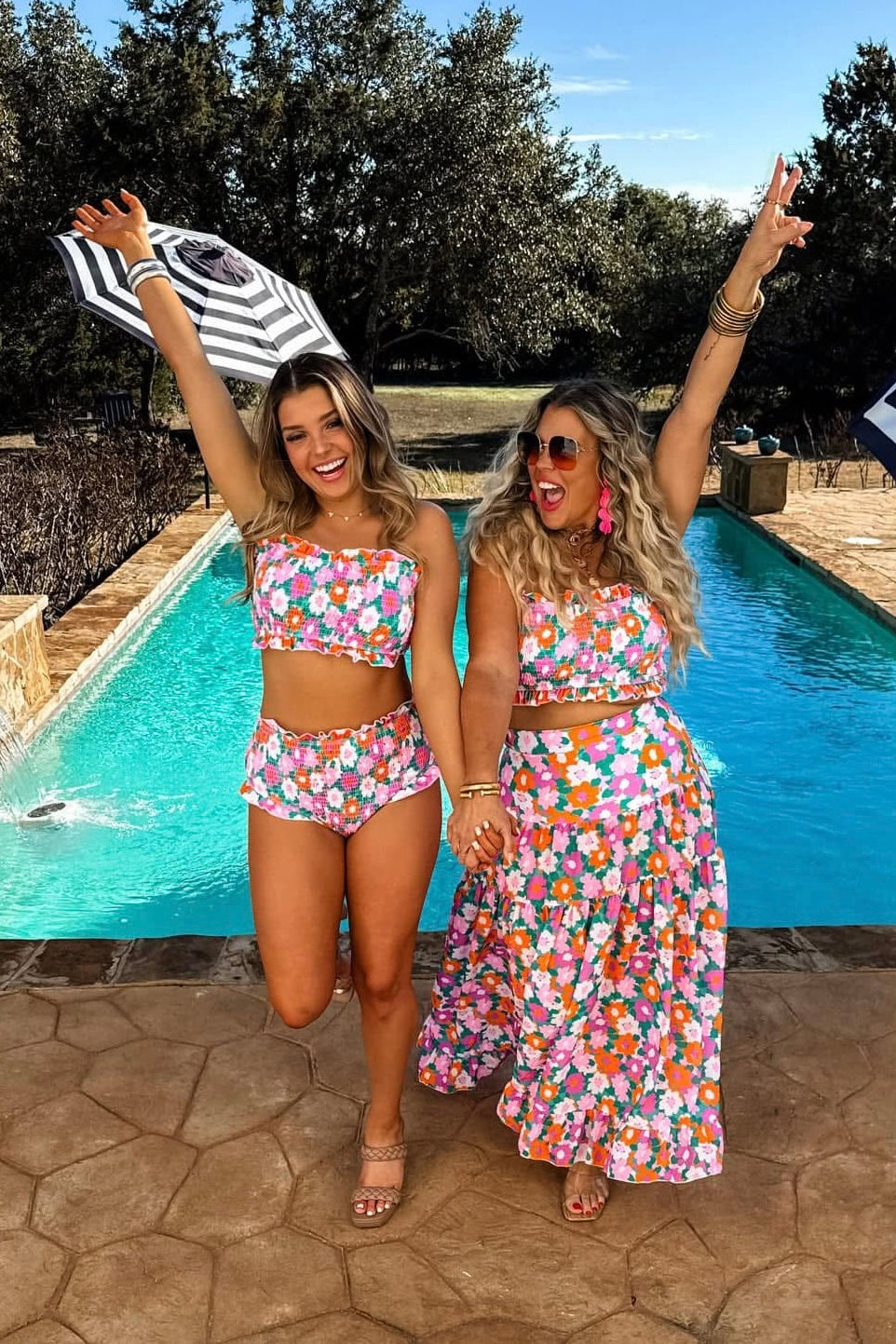 Groovy Blooms Swim Top