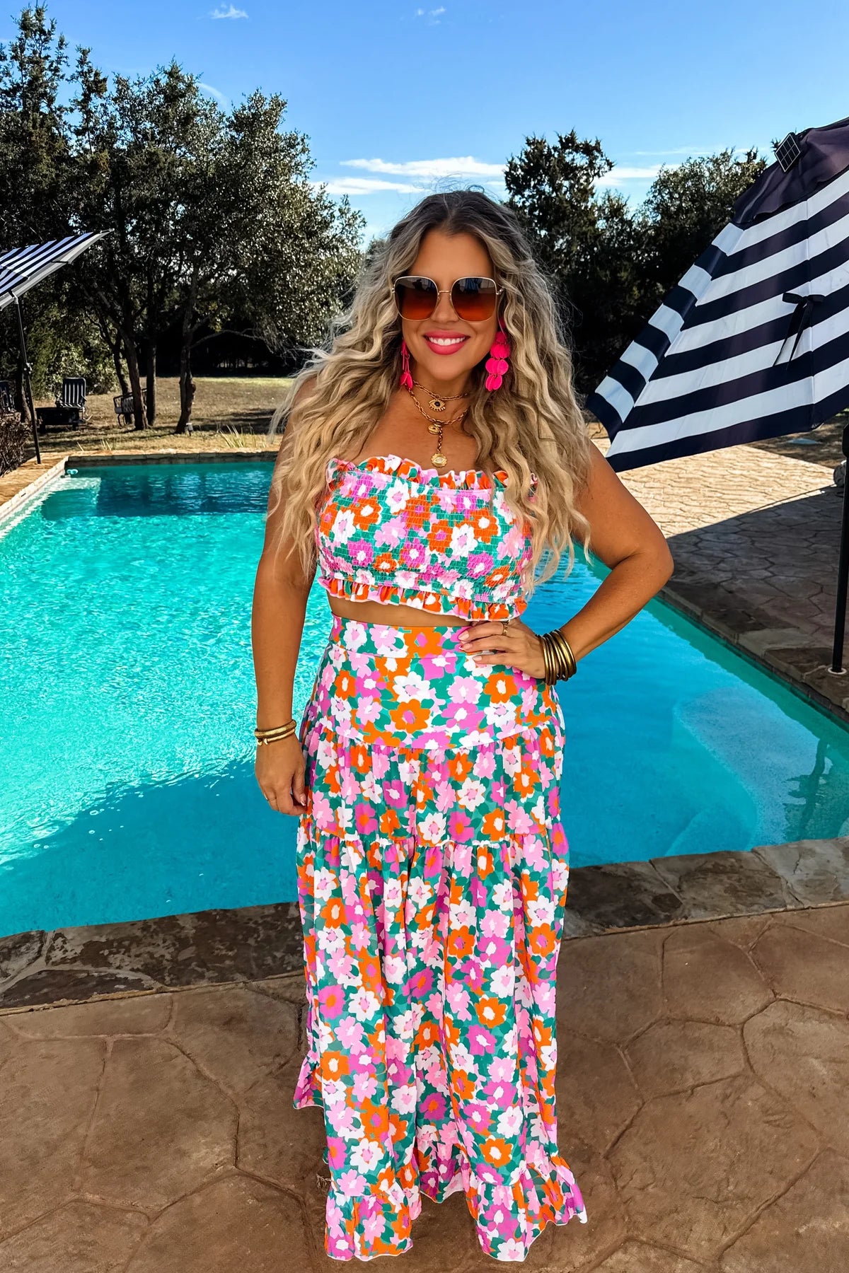 Groovy Blooms Swim Bottom + Skirt Combo