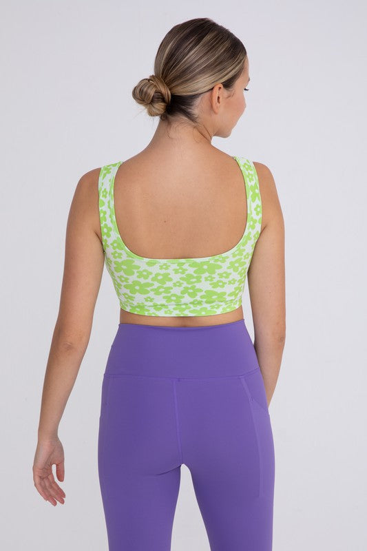 Daisy Vibes Sports Bra : Lime (S left)