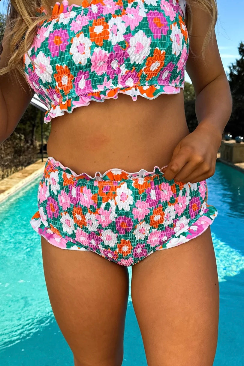 Groovy Blooms Swim Bottom + Skirt Combo