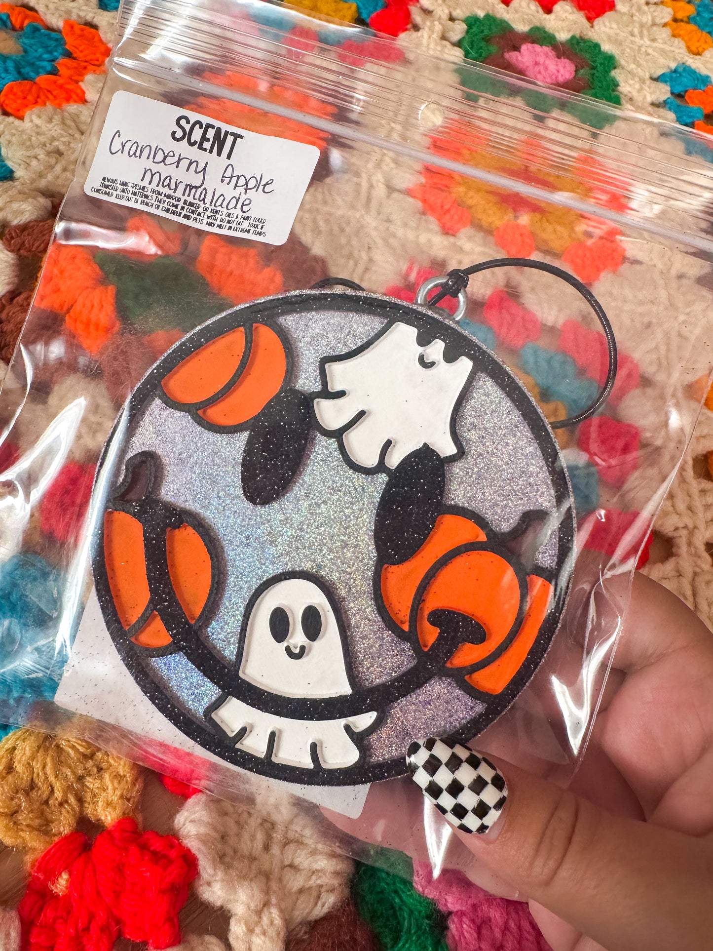 Pumpkin Ghost Smiley Freshie
