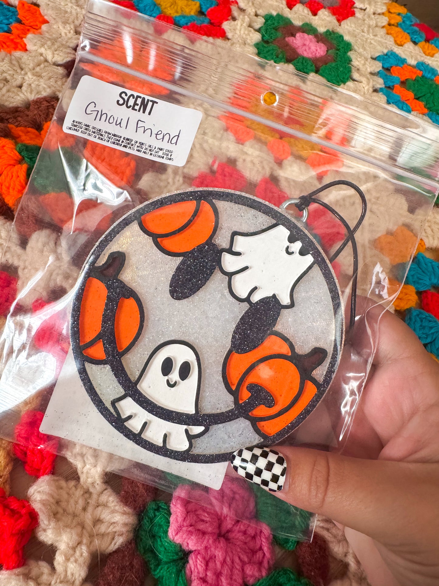 Pumpkin Ghost Smiley Freshie