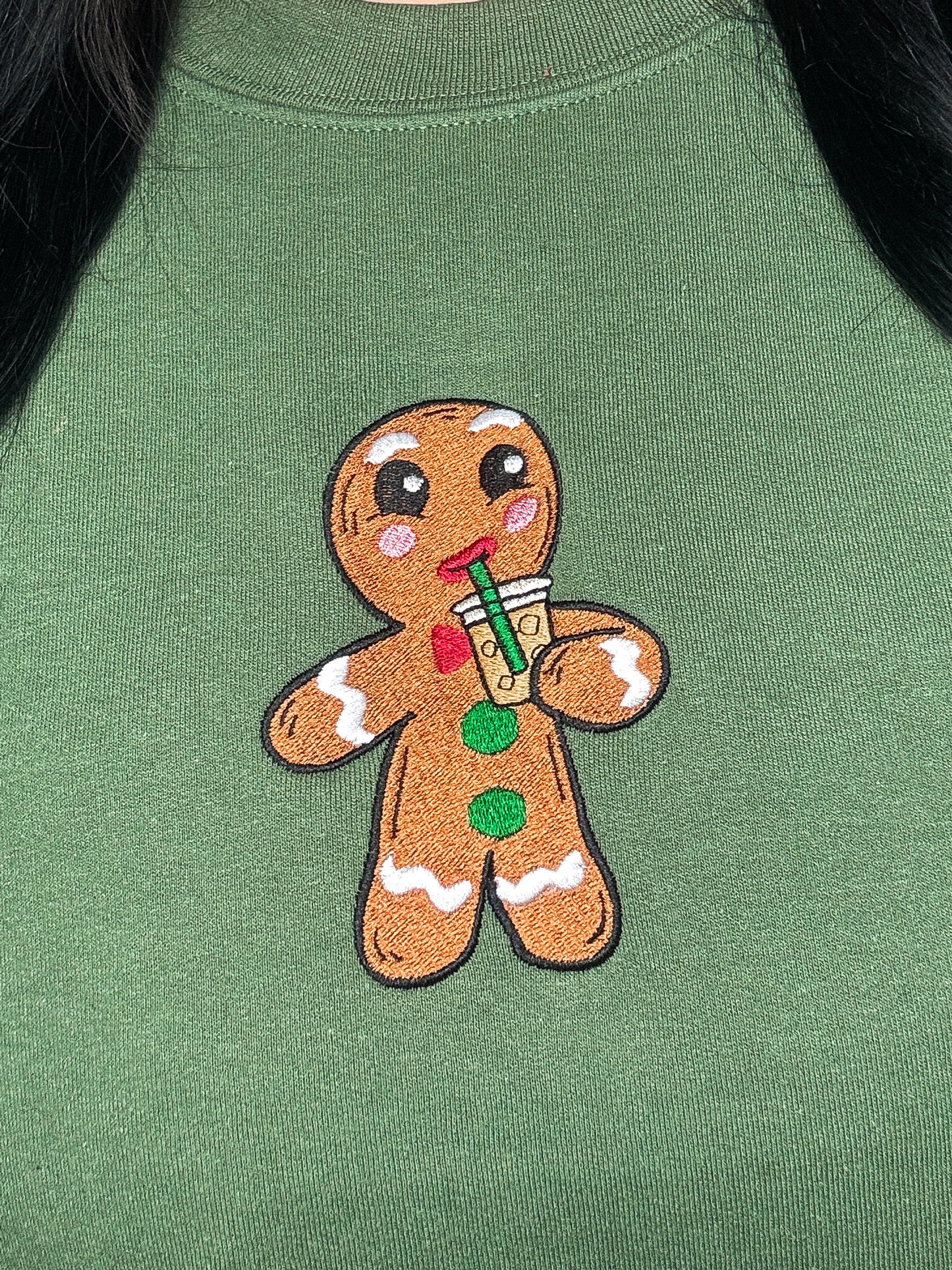 Gingerbread Coffee Embroidered Crewneck