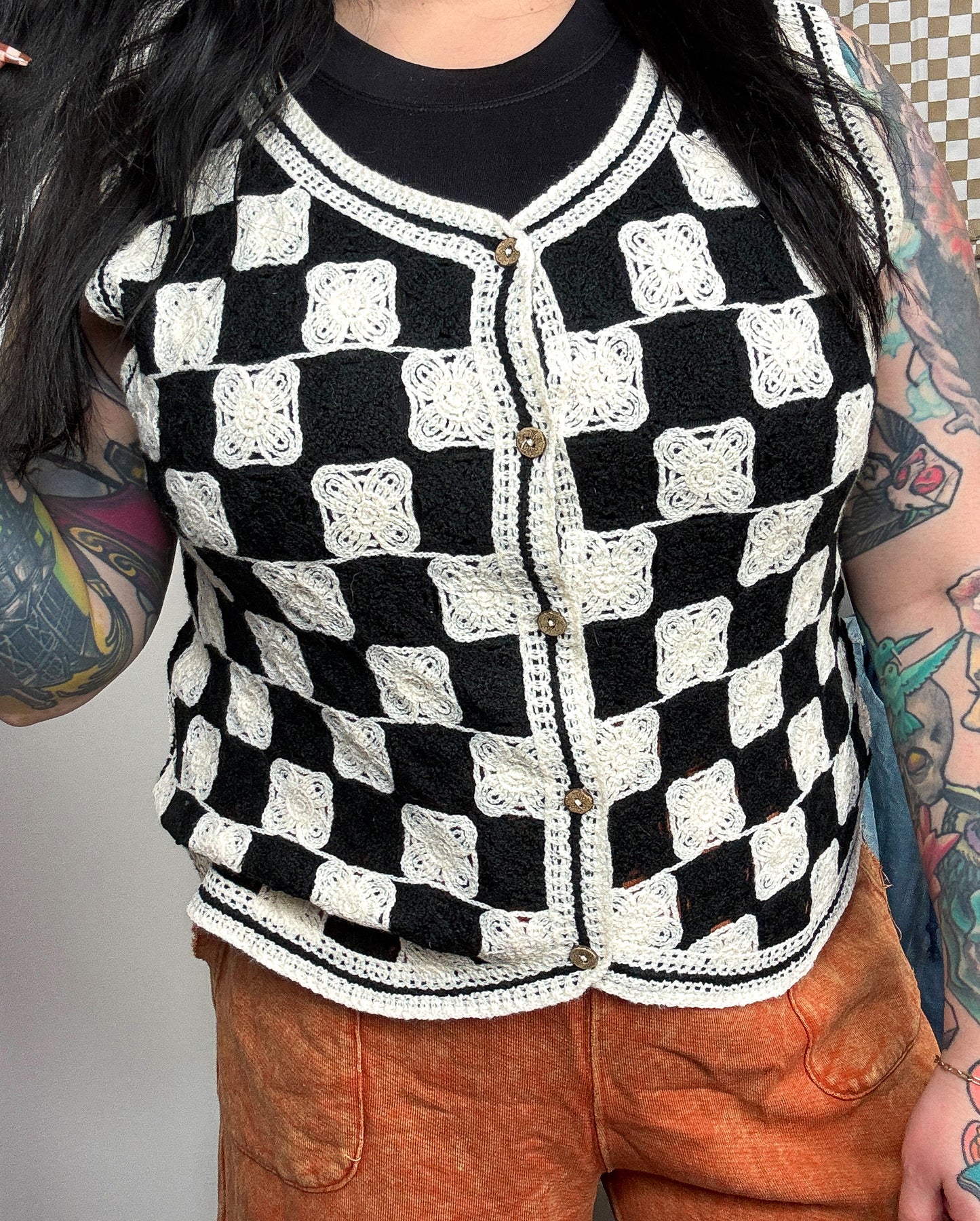 Checker Knit Vest