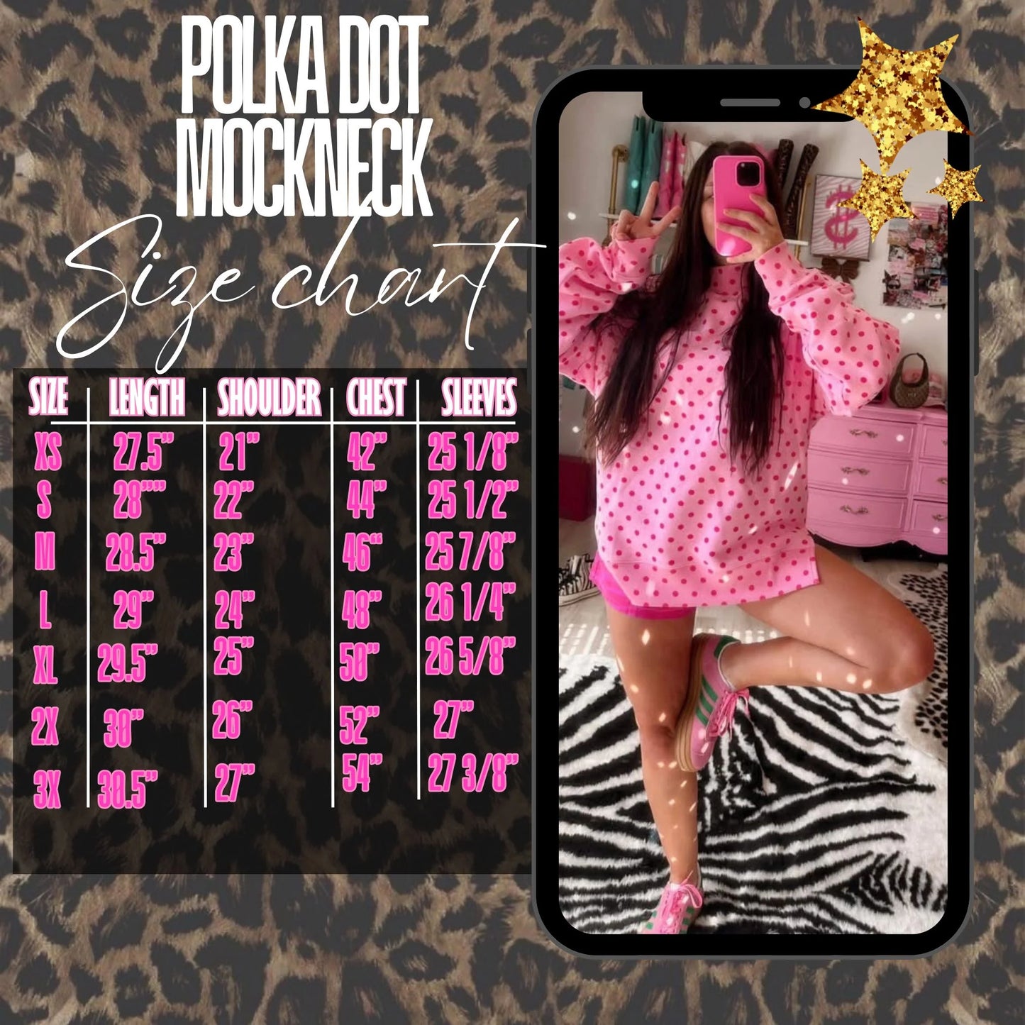 Pink Polka Dot Mock Neck : PREORDER