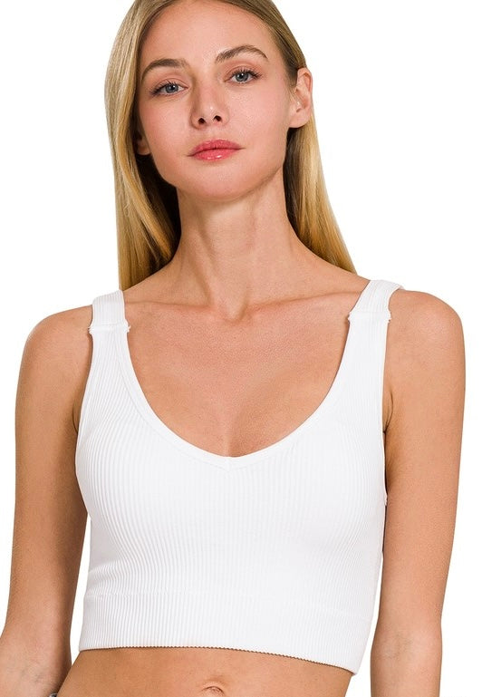 White V Padded Brami