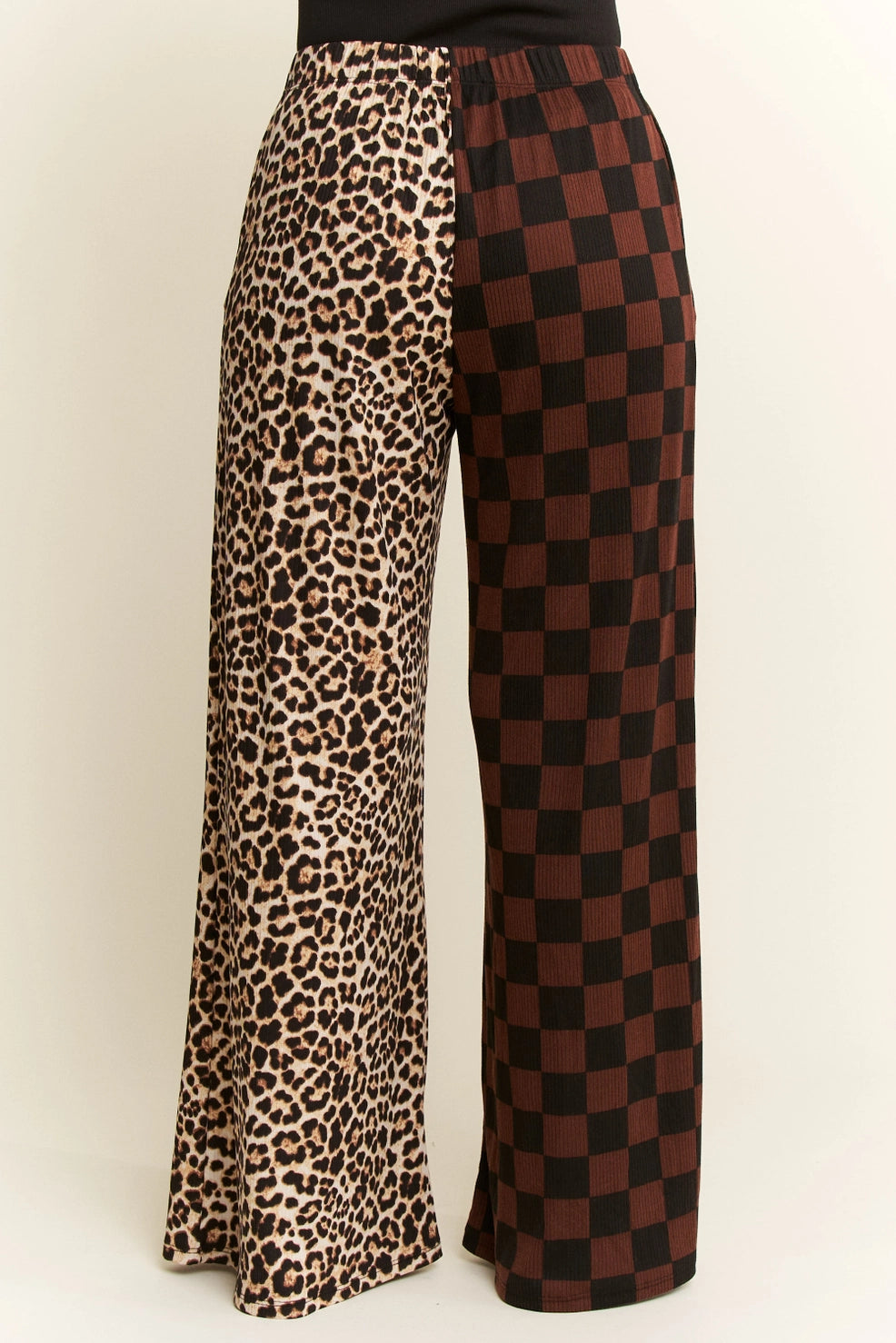 Checker Leopard Split Pants | PREORDER