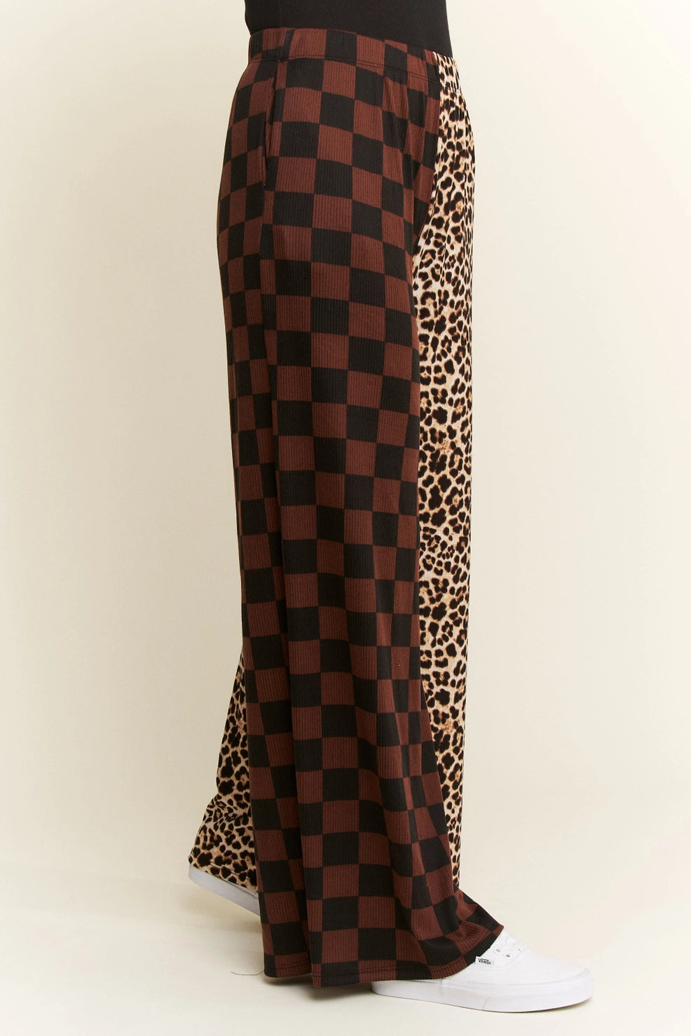 Checker Leopard Split Pants | PREORDER