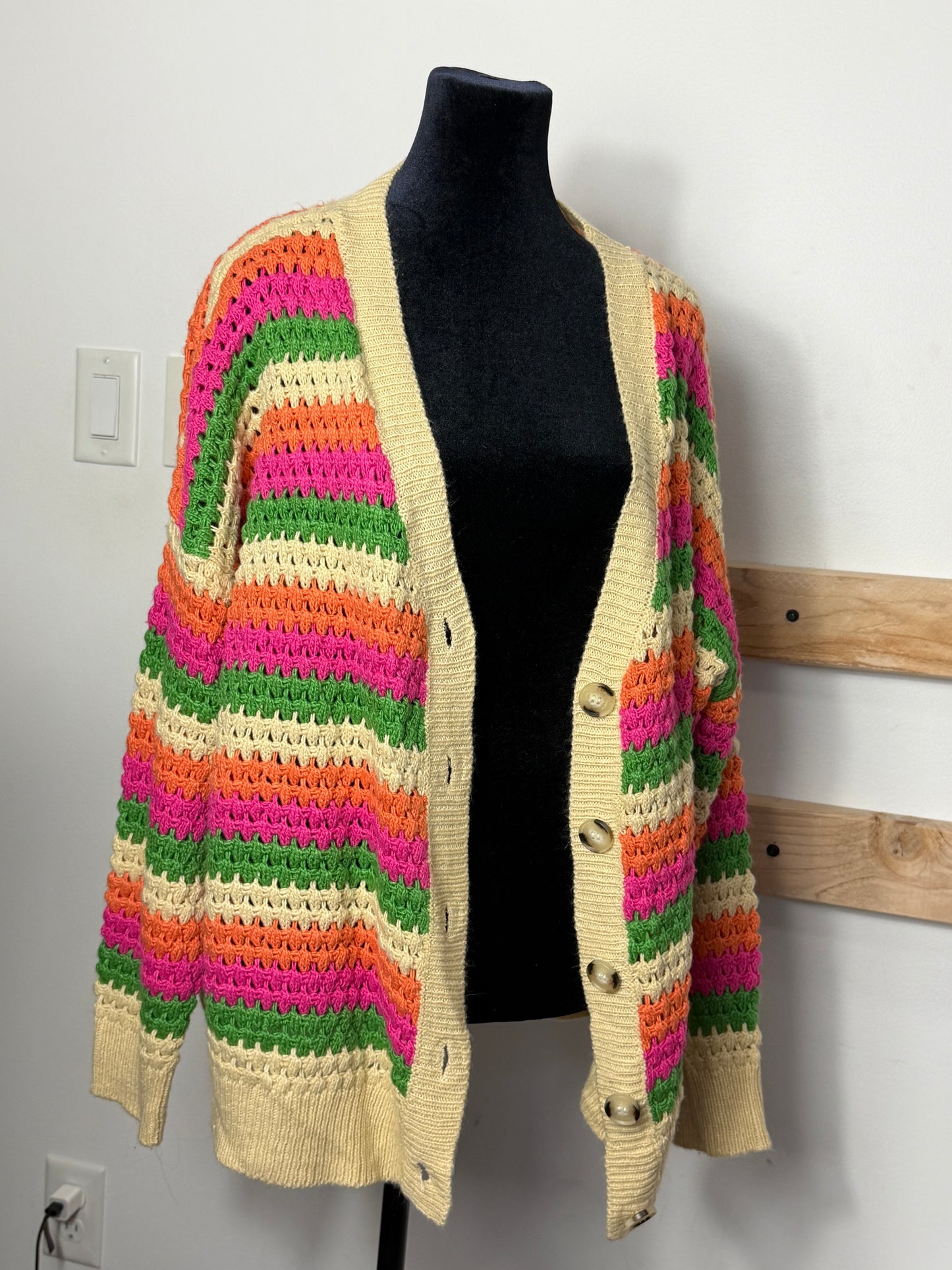 Stripe Vibes Cardigan : L