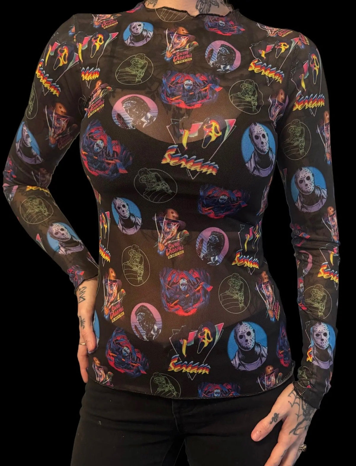 80s Horror Mesh Top