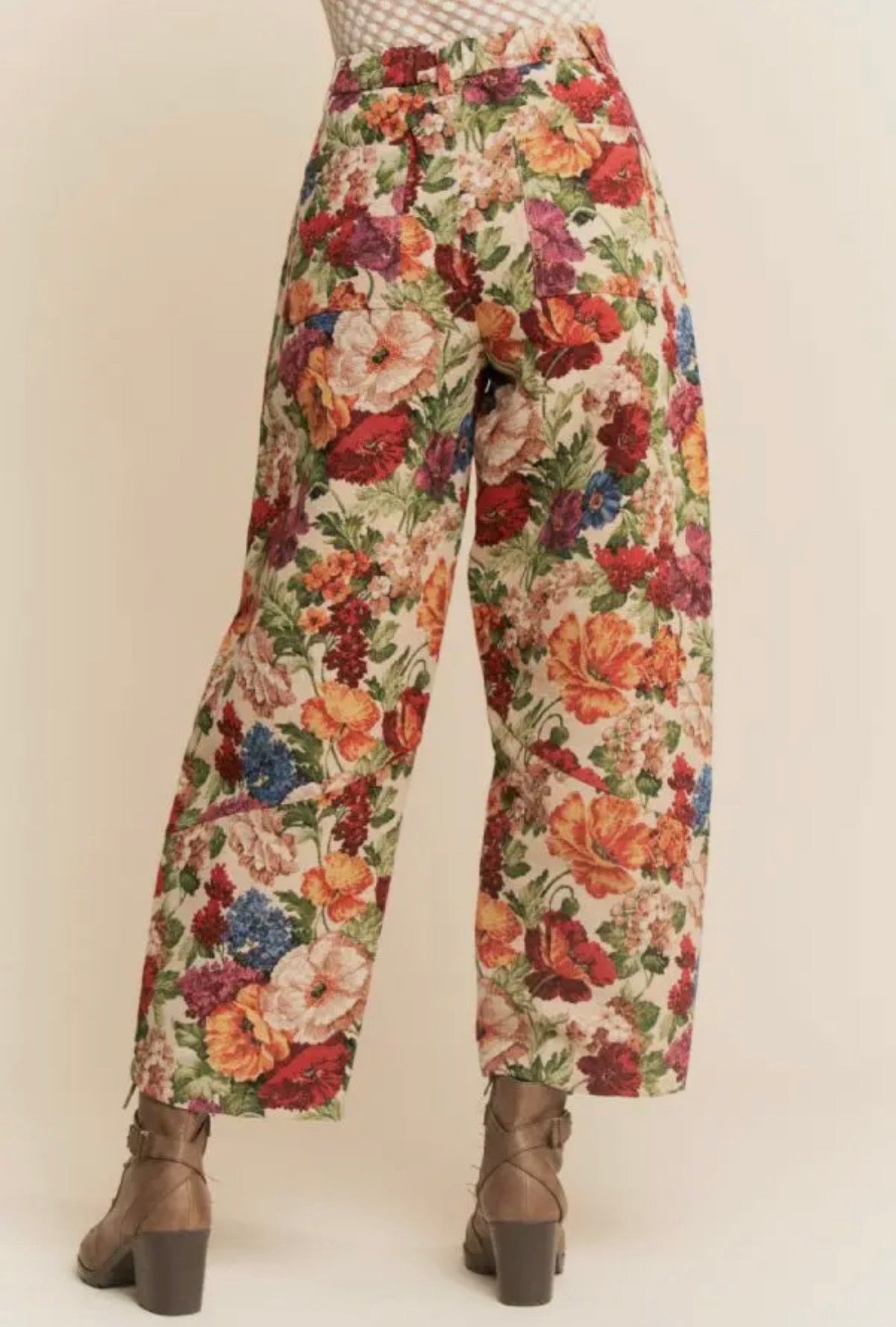 Vintage Floral Barrel Pants