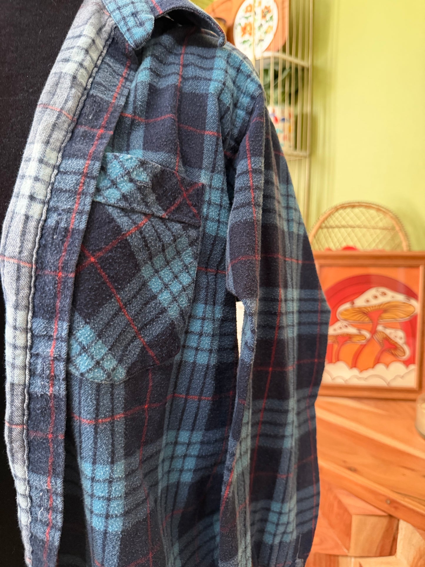 Vintage Woodland Blue Plaid : L