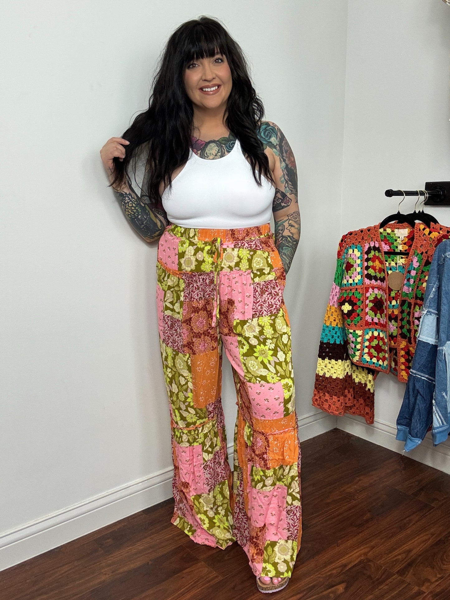 Jude Palazzo Pants : Avocado (S & 1X)