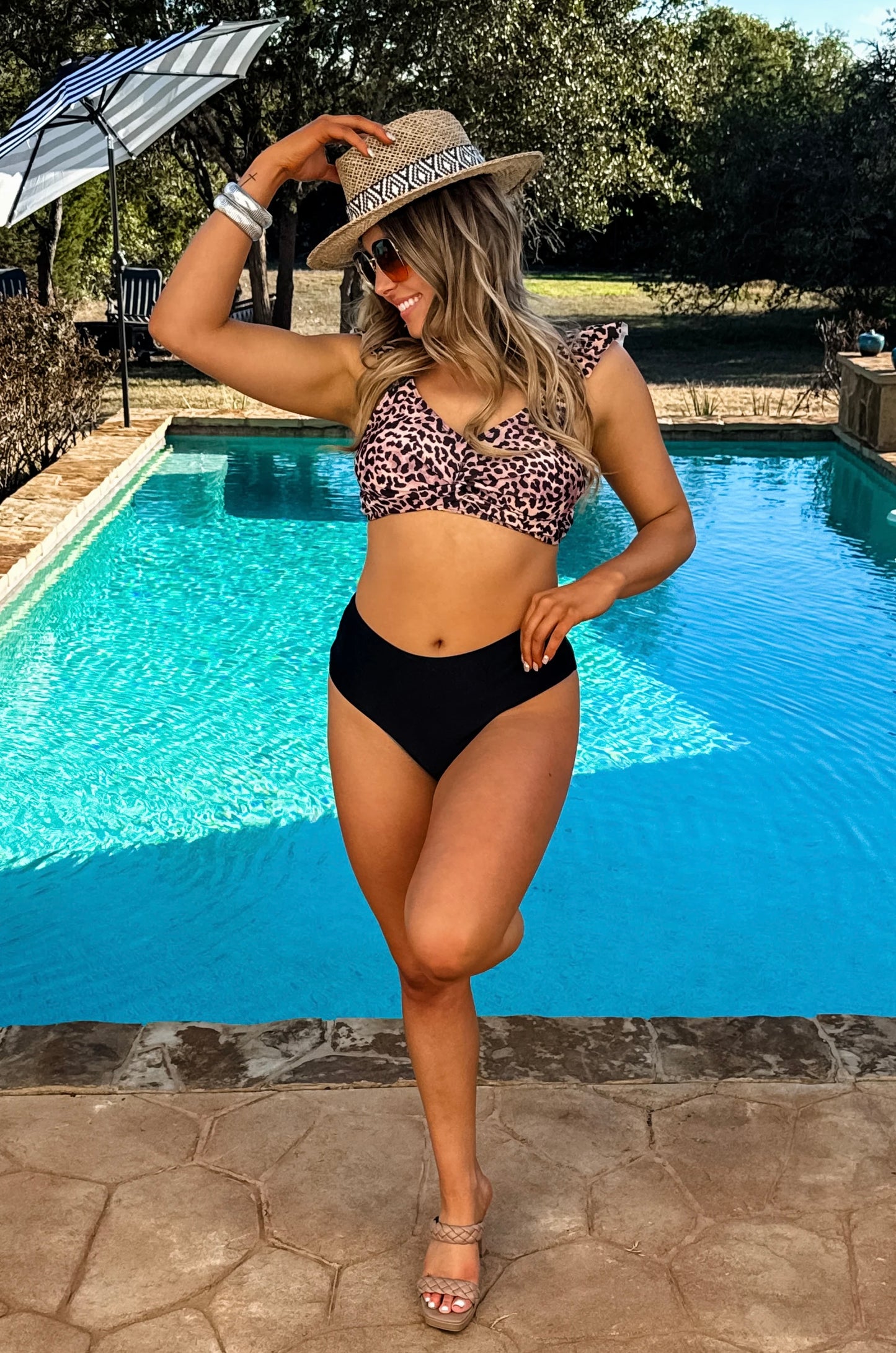 Leopard Swim Top