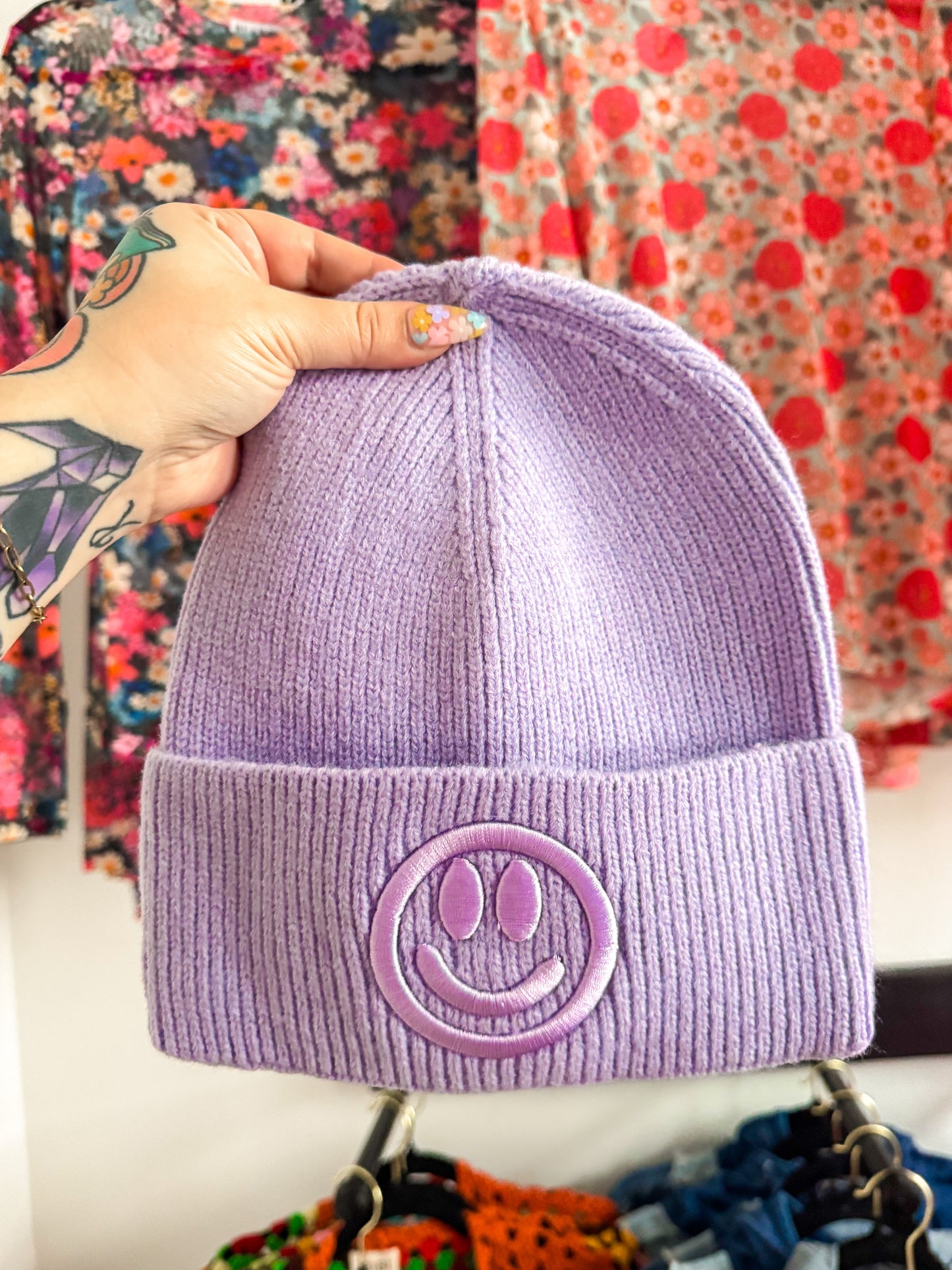 Smiley Beanie : Violet