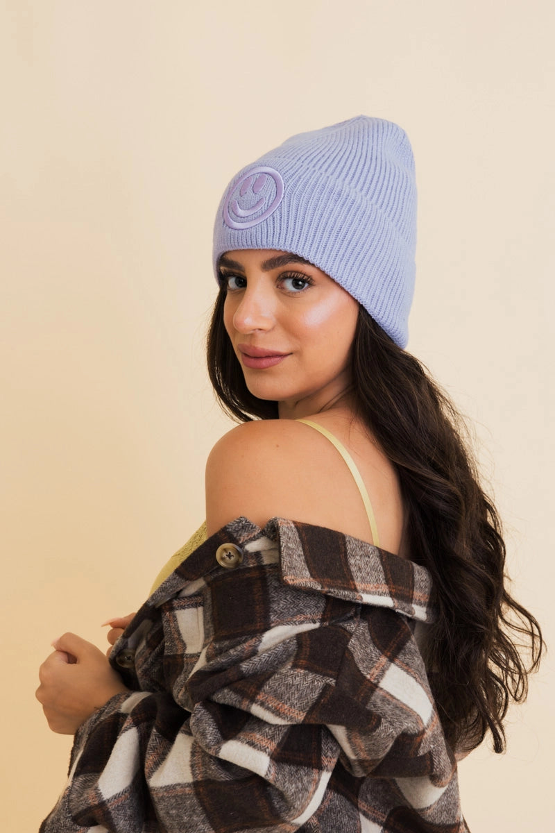 Smiley Beanie : Violet