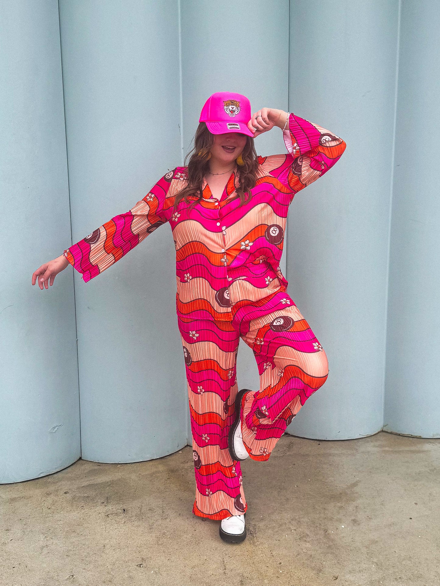 Groovy 8 Ball Lux Plisse Top