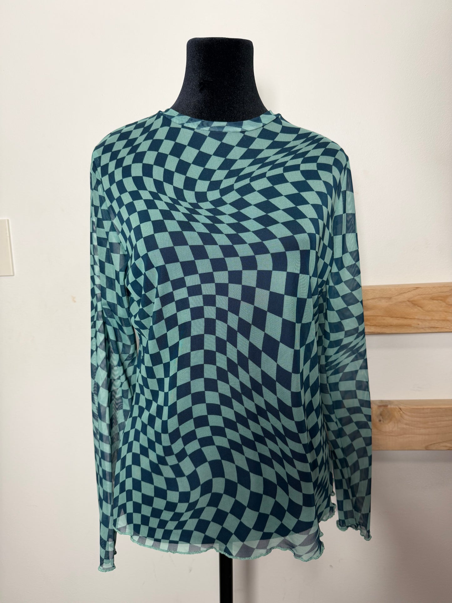 Teal Mesh Top : M : NEW