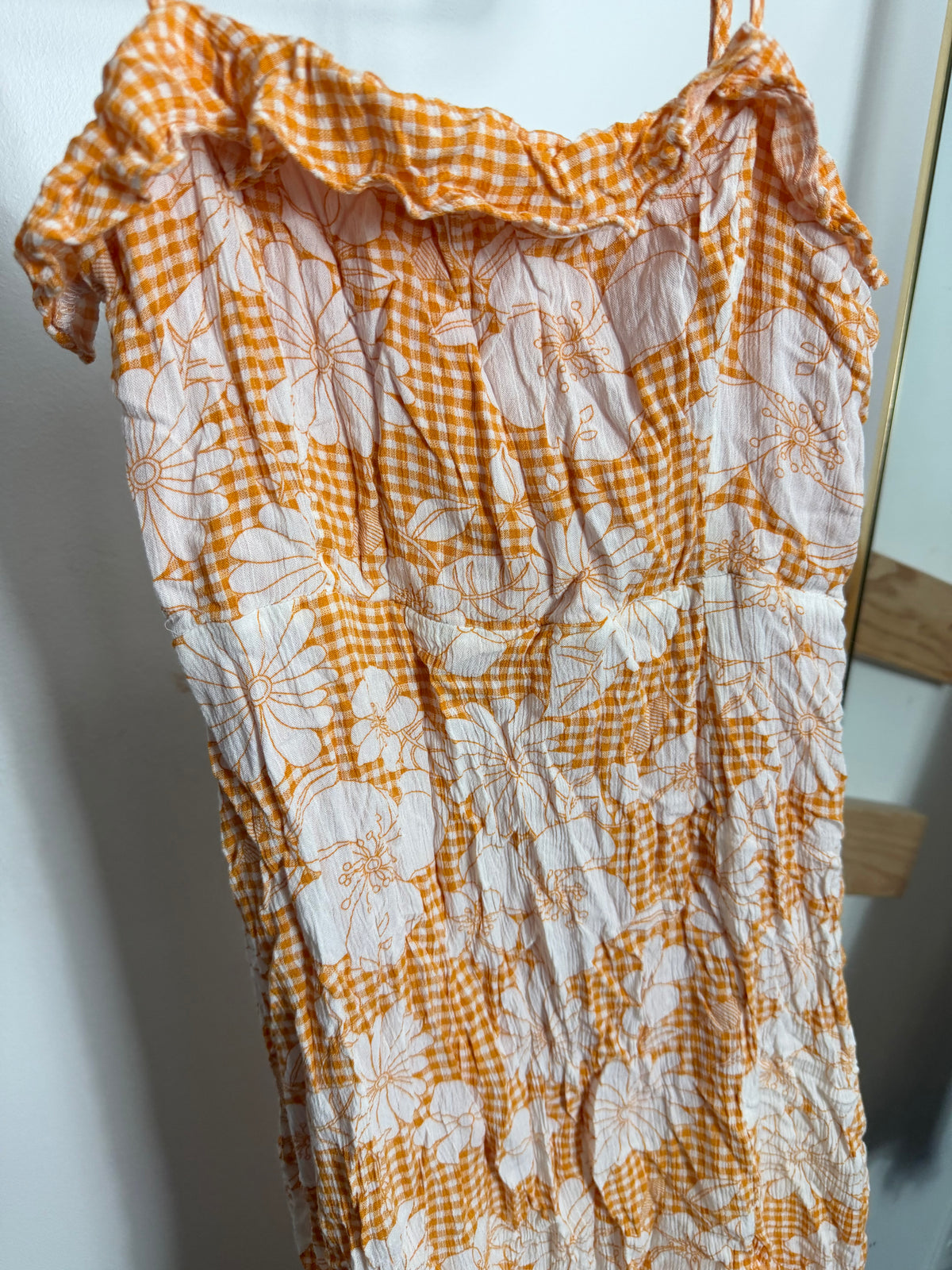 Le Lis Yellow Gingham Dress : M