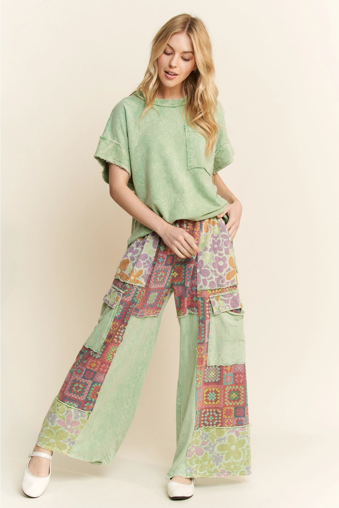 Allison Patch Pants : Mint
