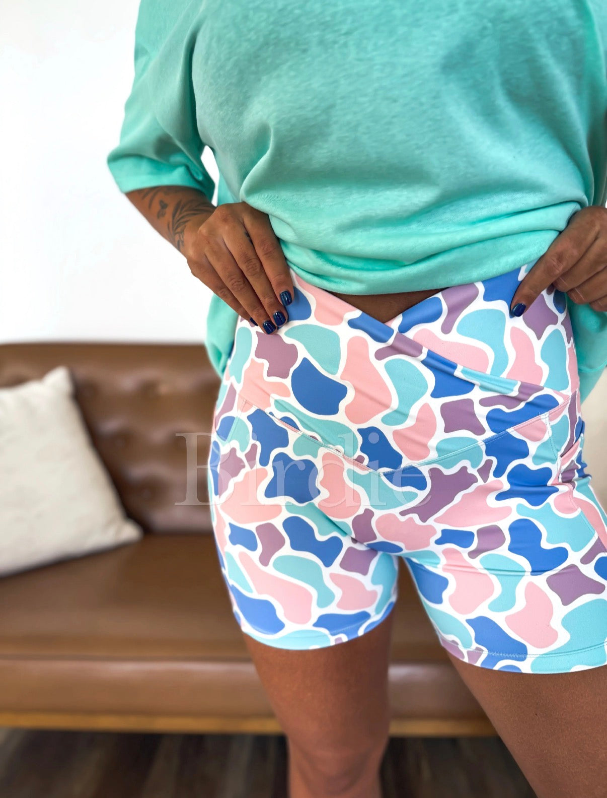 Spring Camo Biker Shorts : 2 Colors