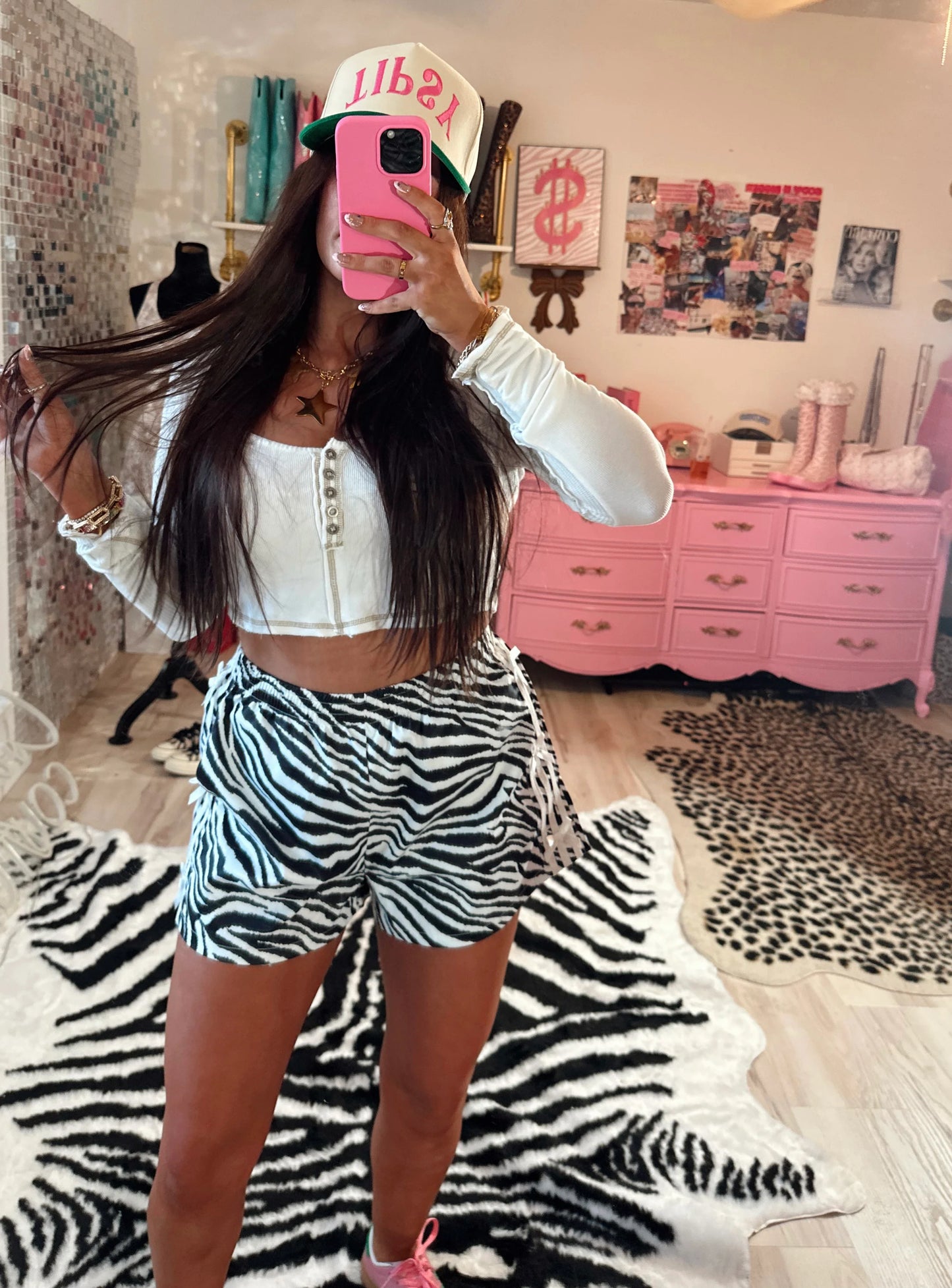 Zebra Bow Shorts : PREORDER