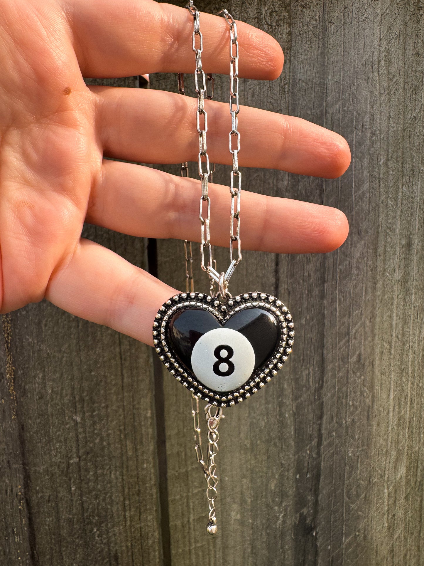 Heart 8 Ball Necklace